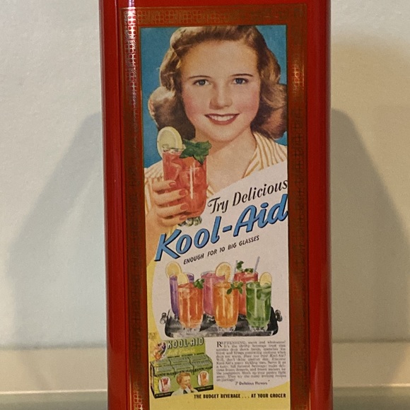 Vintage Red Kool-Aid Metal Tin-Collectible Canister - Picture 5 of 12